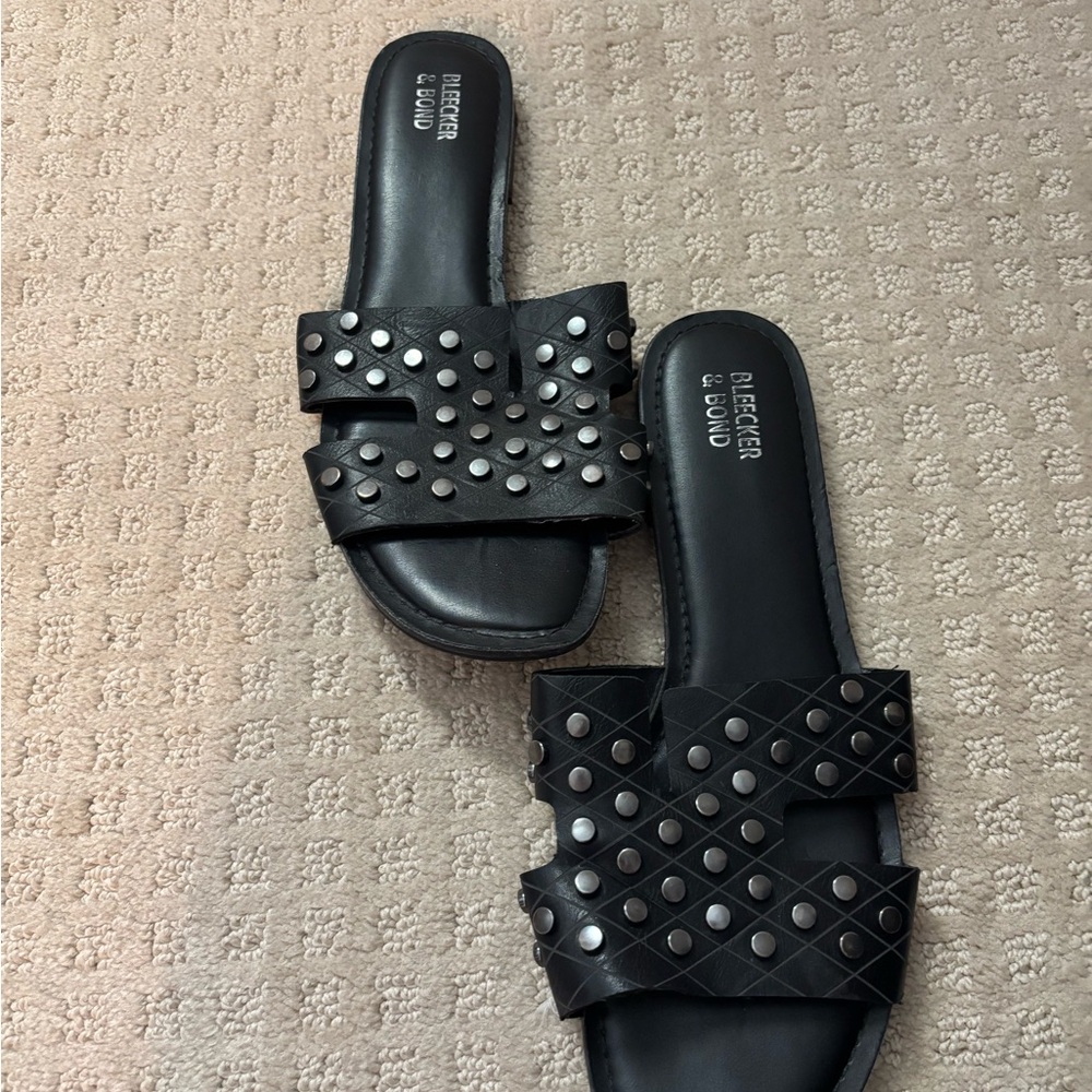 Black Studded Women's Sandals